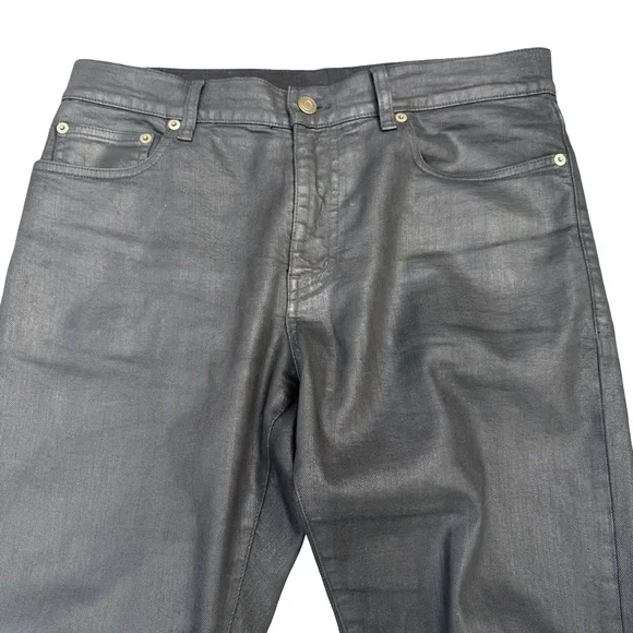 Saint Laurent D02 Waxed Oiled Slim Fit Jeans - Picture 2 of 10